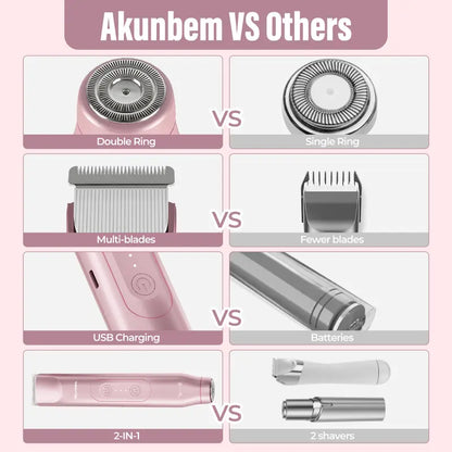 2-in-1 Flawless Shaver & Painless Bikini Trimmer