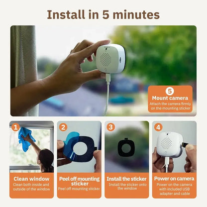 3MP 2K Window Camera,2.4GHz & 5GHz WiFi Indoor Cameras for Home Security with ChromaMax Al Color Night Vision