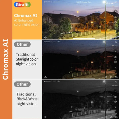 3MP 2K Window Camera,2.4GHz & 5GHz WiFi Indoor Cameras for Home Security with ChromaMax Al Color Night Vision