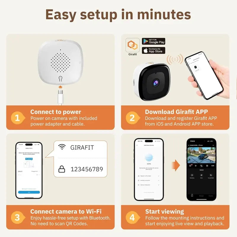 3MP 2K Window Camera,2.4GHz & 5GHz WiFi Indoor Cameras for Home Security with ChromaMax Al Color Night Vision