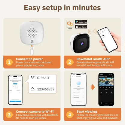 3MP 2K Window Camera,2.4GHz & 5GHz WiFi Indoor Cameras for Home Security with ChromaMax Al Color Night Vision