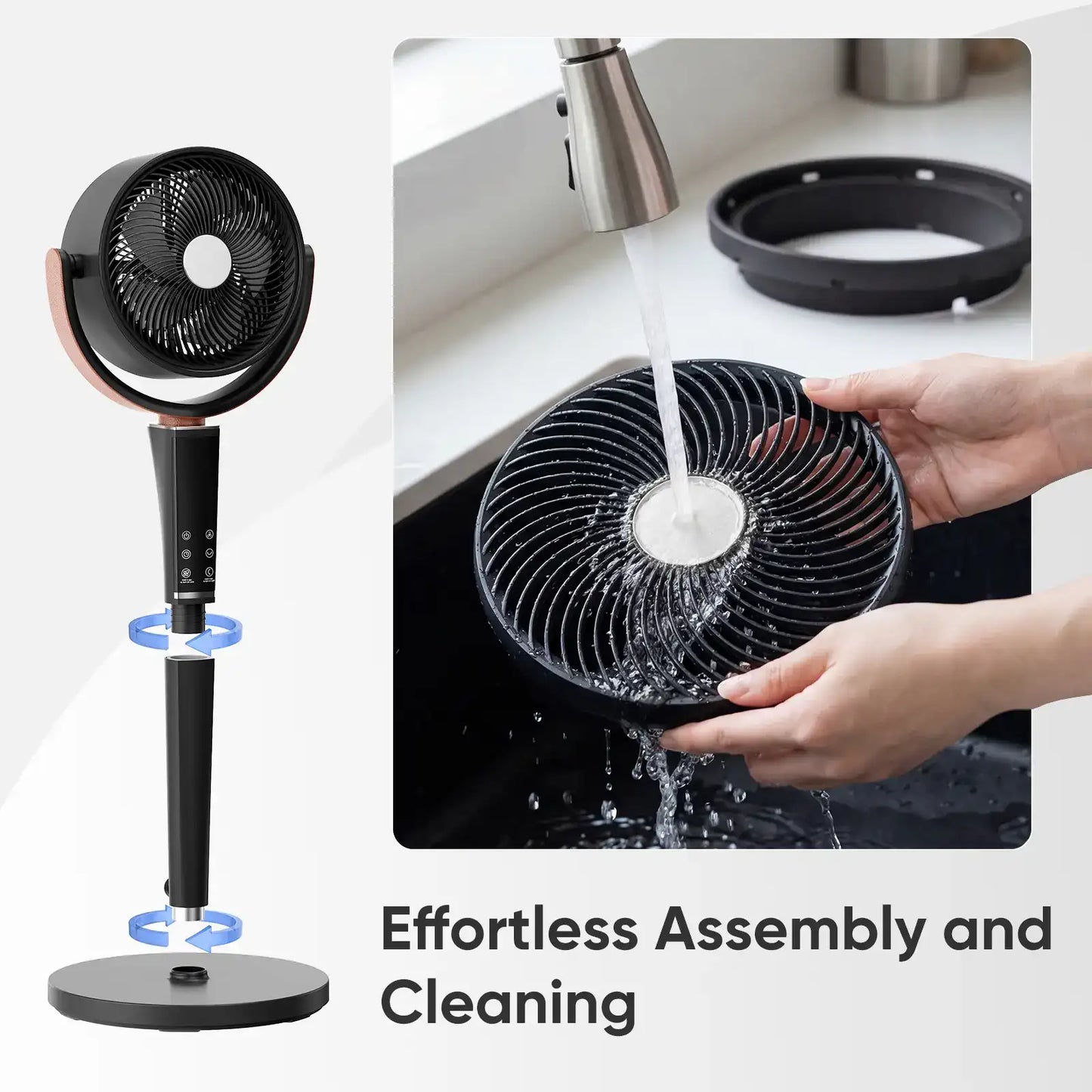 1050CFM High-Airflow Smart DC Pedestal Fan & Air Circulator