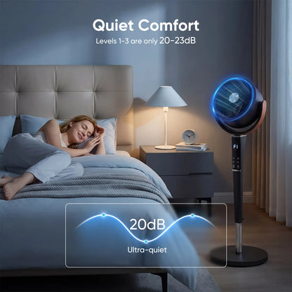 1050CFM High-Airflow Smart DC Pedestal Fan & Air Circulator