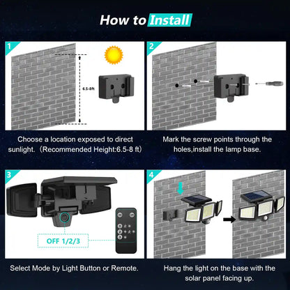 Super Bright Solar Motion Sensor Outdoor Light