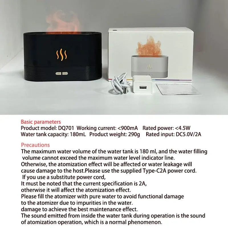 Portable Simulated Flame Air Aroma Diffuser