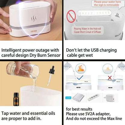 Portable Simulated Flame Air Aroma Diffuser