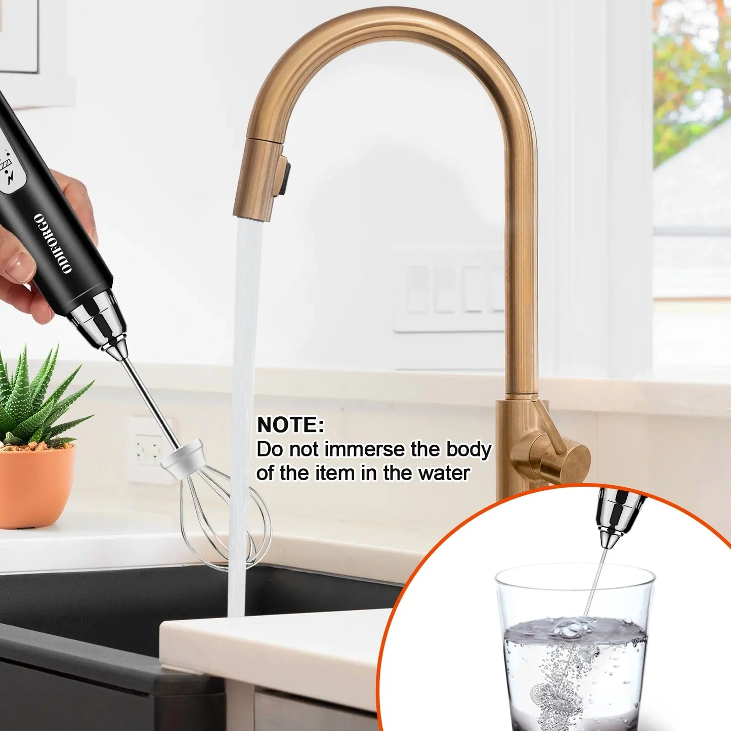 Rechargeable Milk Frother,Coffee Mixer,Frother Wand Drink Mixer