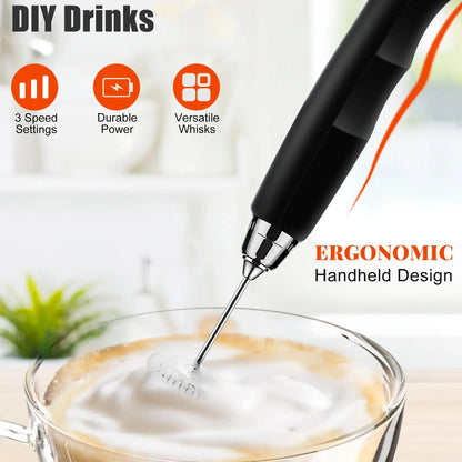 Rechargeable Milk Frother,Coffee Mixer,Frother Wand Drink Mixer