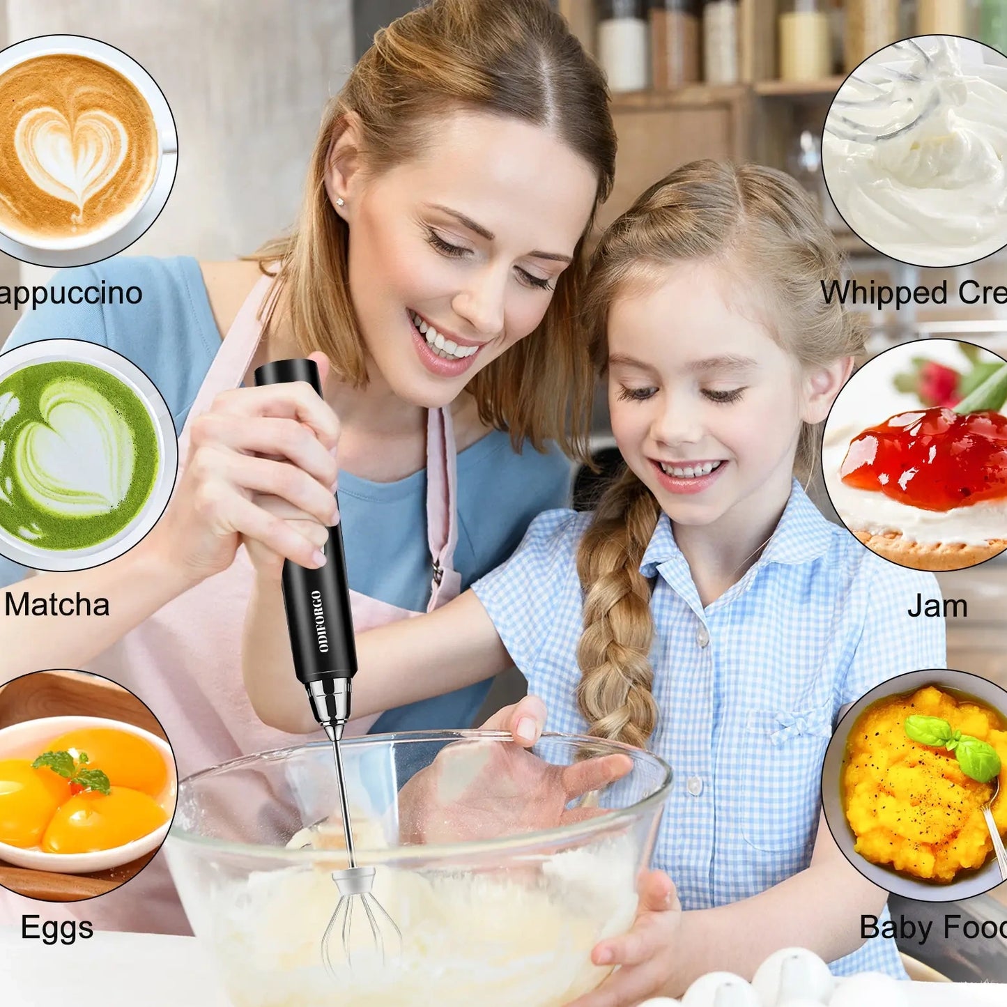 Rechargeable Milk Frother,Coffee Mixer,Frother Wand Drink Mixer