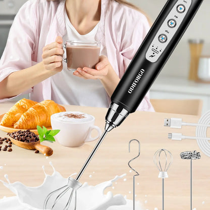 Rechargeable Milk Frother,Coffee Mixer,Frother Wand Drink Mixer