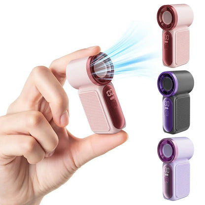Mini Handheld Fan with LED Display – 6-Speed Turbo Pocket size Fan for Women
