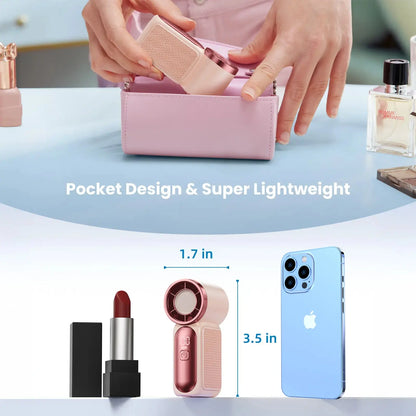 Mini Handheld Fan with LED Display – 6-Speed Turbo Pocket size Fan for Women