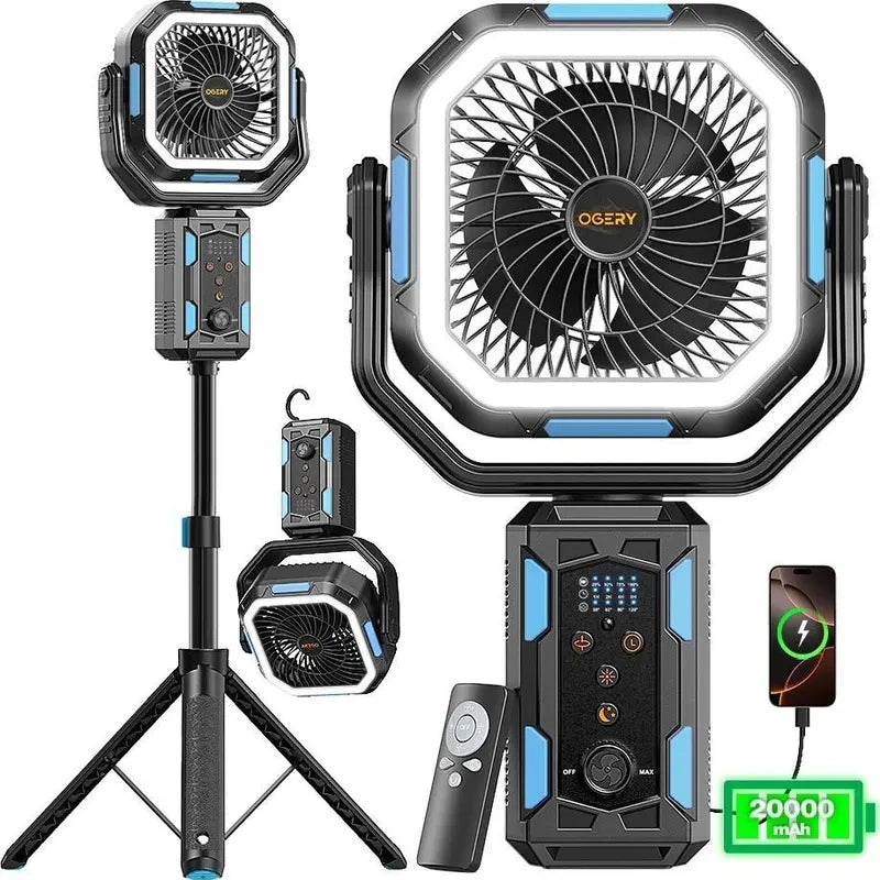Camping Fan with Detachable Tripod