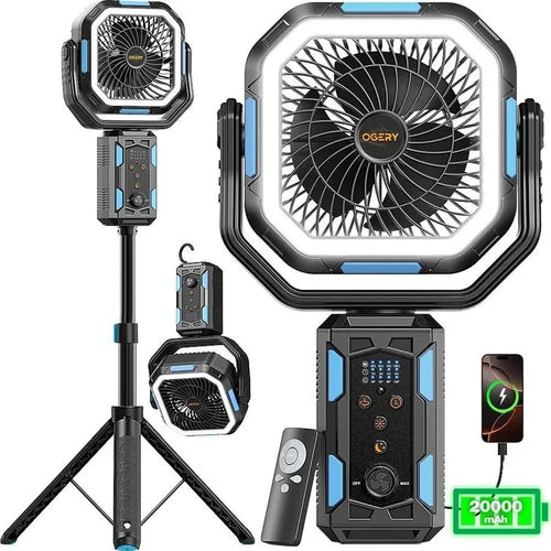Camping Fan with Detachable Tripod