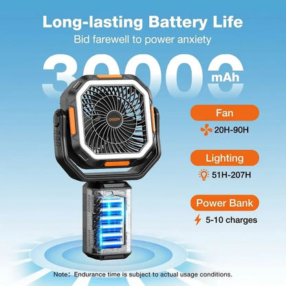 Camping Fan with Detachable Tripod