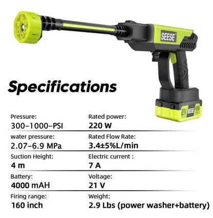 Portable Cordless Pressure Washer