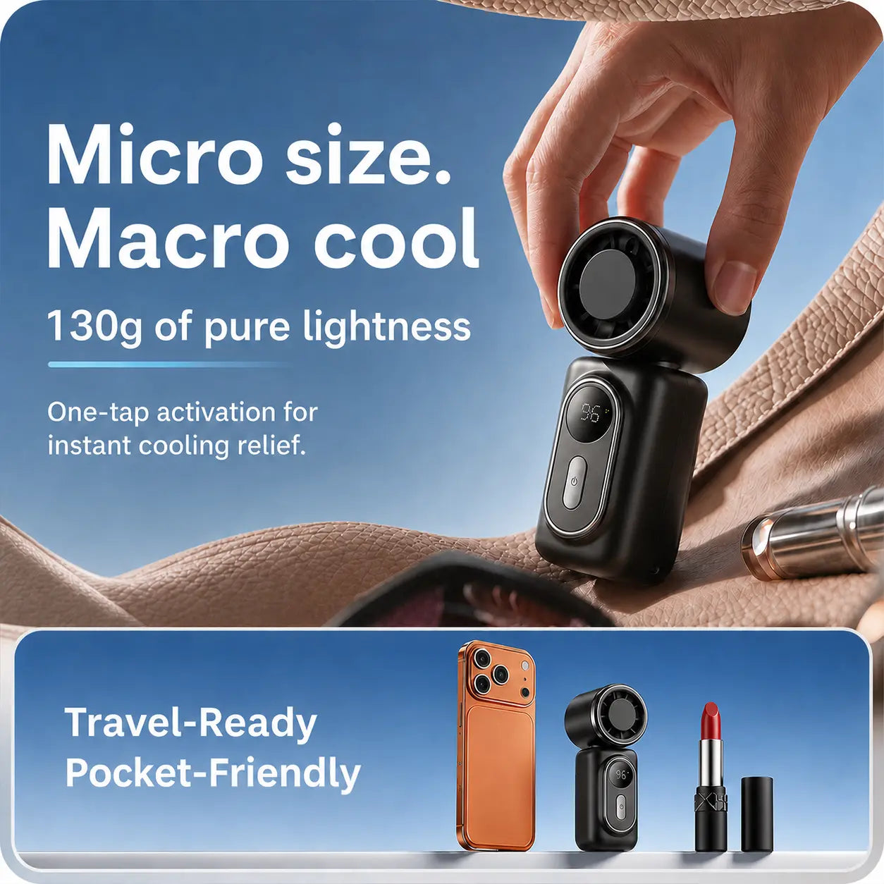 3-in-1 Hands-Free Portable Handheld Clip Fan