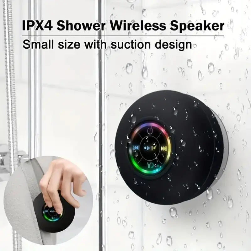 GlowWave Mini Waterproof Bluetooth Speaker with Hands-Free Mic