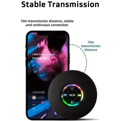 GlowWave Mini Waterproof Bluetooth Speaker with Hands-Free Mic