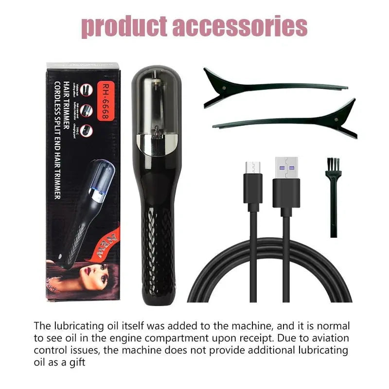 Cordless Split End Clipper – Portable Wireless Hair Care Trimmer