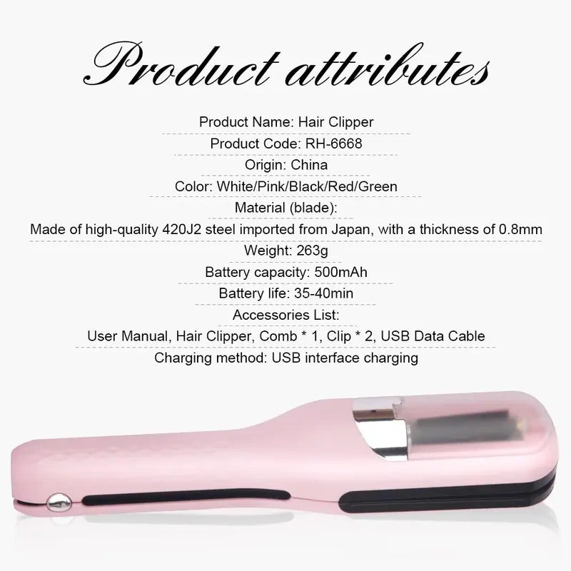 Cordless Split End Clipper – Portable Wireless Hair Care Trimmer
