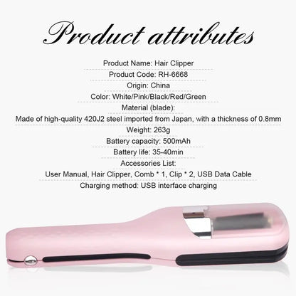 Cordless Split End Clipper – Portable Wireless Hair Care Trimmer