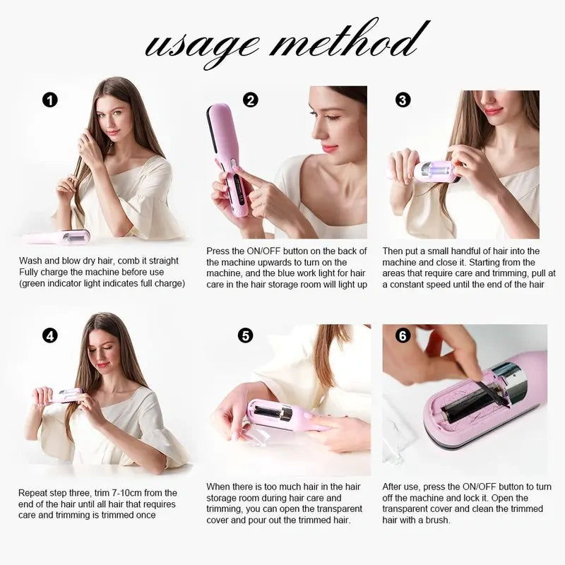 Cordless Split End Clipper – Portable Wireless Hair Care Trimmer