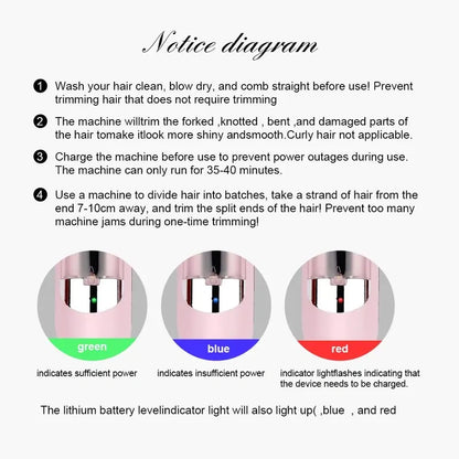 Cordless Split End Clipper – Portable Wireless Hair Care Trimmer