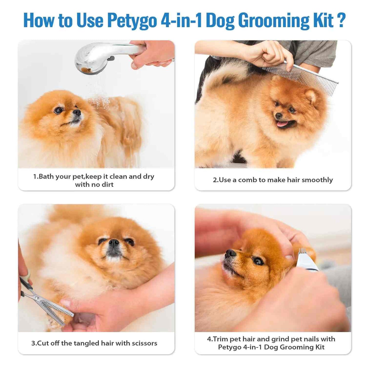 Low-Noise Pet Grooming Vacuum & Clipper Kit
