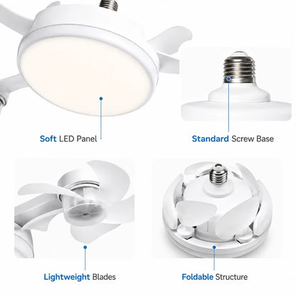 Dimmable Ceiling Fan Light with Extension Rod