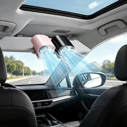 360° Rotatable Car Clip-on Air Conditioner Fan with LED Display