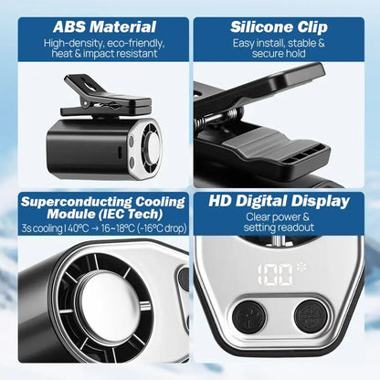 360° Rotatable Car Clip-on Air Conditioner Fan with LED Display
