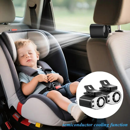 360° Rotatable Car Clip-on Air Conditioner Fan with LED Display
