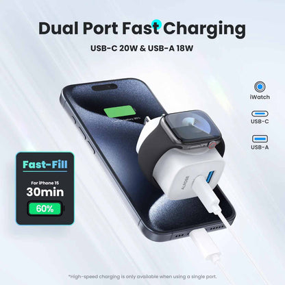 3-in-1 Magnetic Wireless Charging Station with Travel Adapter