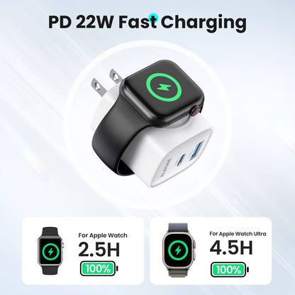 3-in-1 Magnetic Wireless Charging Station with Travel Adapter