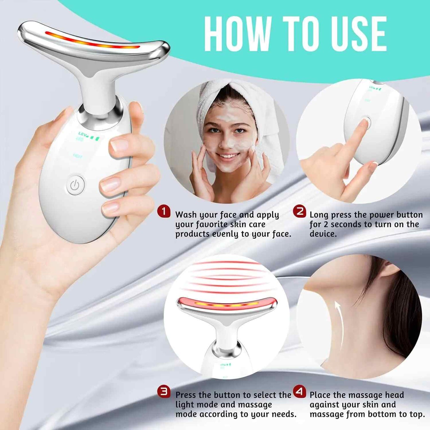 7-in-1 LED Color Therapy Face & Neck Sculpting Wand