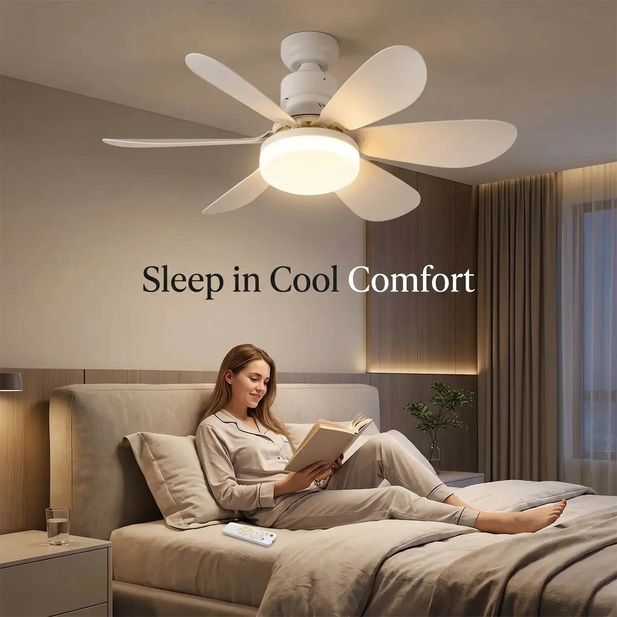 Screw-In Dimmable E27 LED Ceiling Fan Light with Remote Control