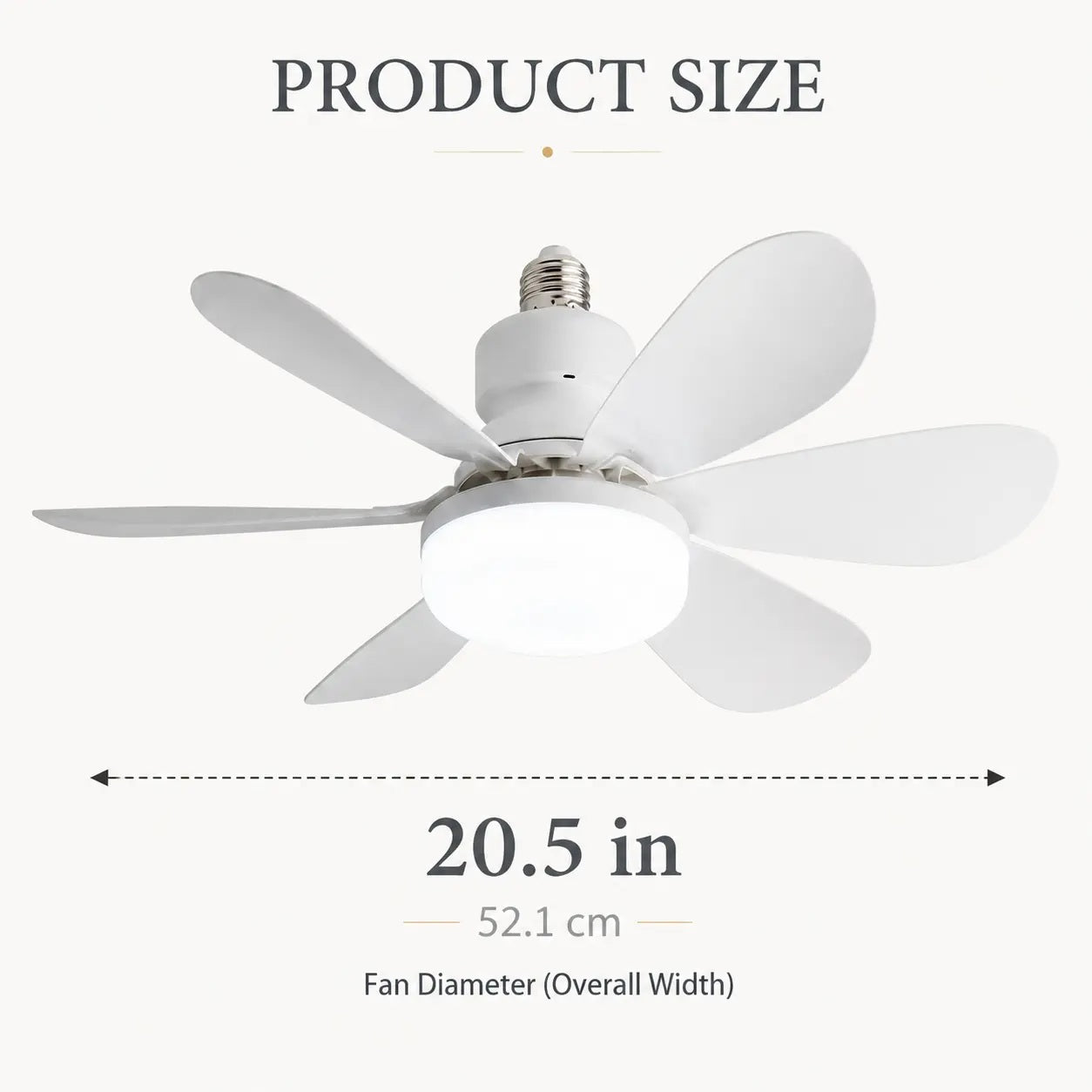 Screw-In Dimmable E27 LED Ceiling Fan Light with Remote Control