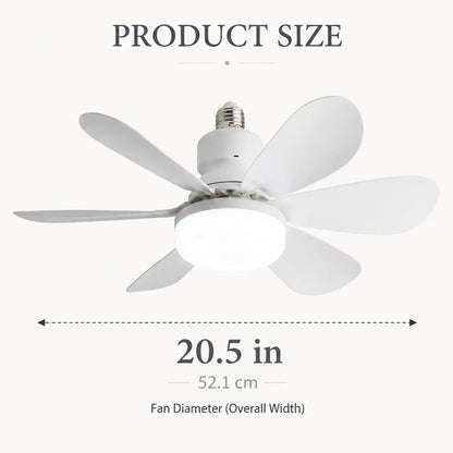 Screw-In Dimmable E27 LED Ceiling Fan Light with Remote Control