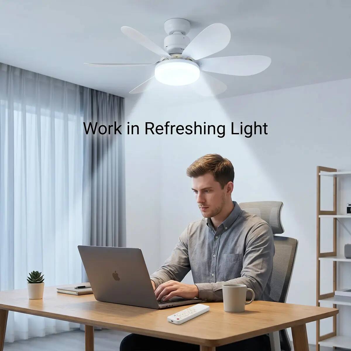 Screw-In Dimmable E27 LED Ceiling Fan Light with Remote Control