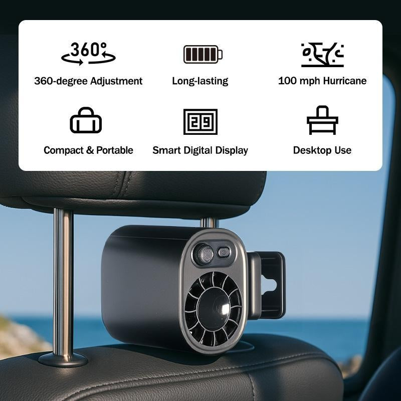 100-Speed Smart Clip-On Fan – Ultimate Portable Cooling Solution
