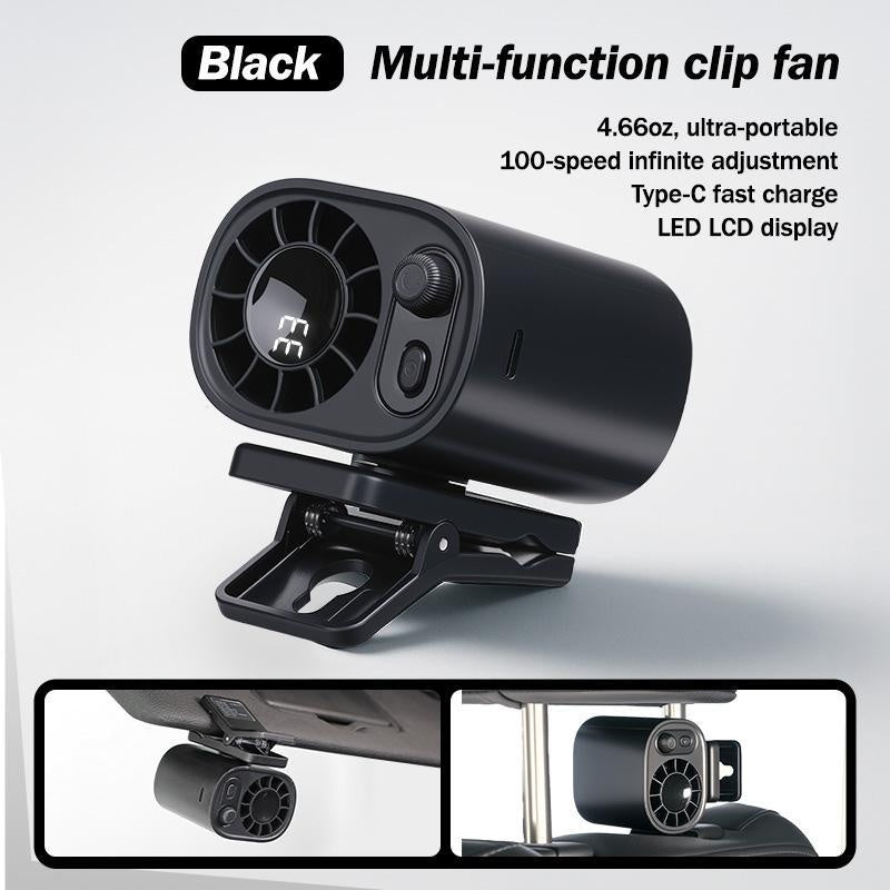 100-Speed Smart Clip-On Fan – Ultimate Portable Cooling Solution