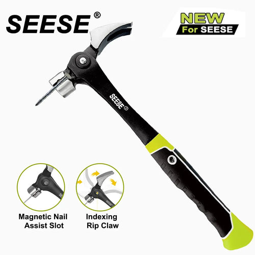 Magnetic Nail Starter Shock-Absorbing Claw Hammer