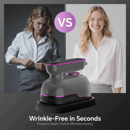 2-in-1 Handheld Clothes Steamer & Flat Iron — Instant Wrinkle Removal