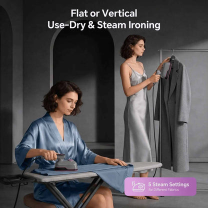 2-in-1 Handheld Clothes Steamer & Flat Iron — Instant Wrinkle Removal