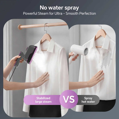 2-in-1 Handheld Clothes Steamer & Flat Iron — Instant Wrinkle Removal