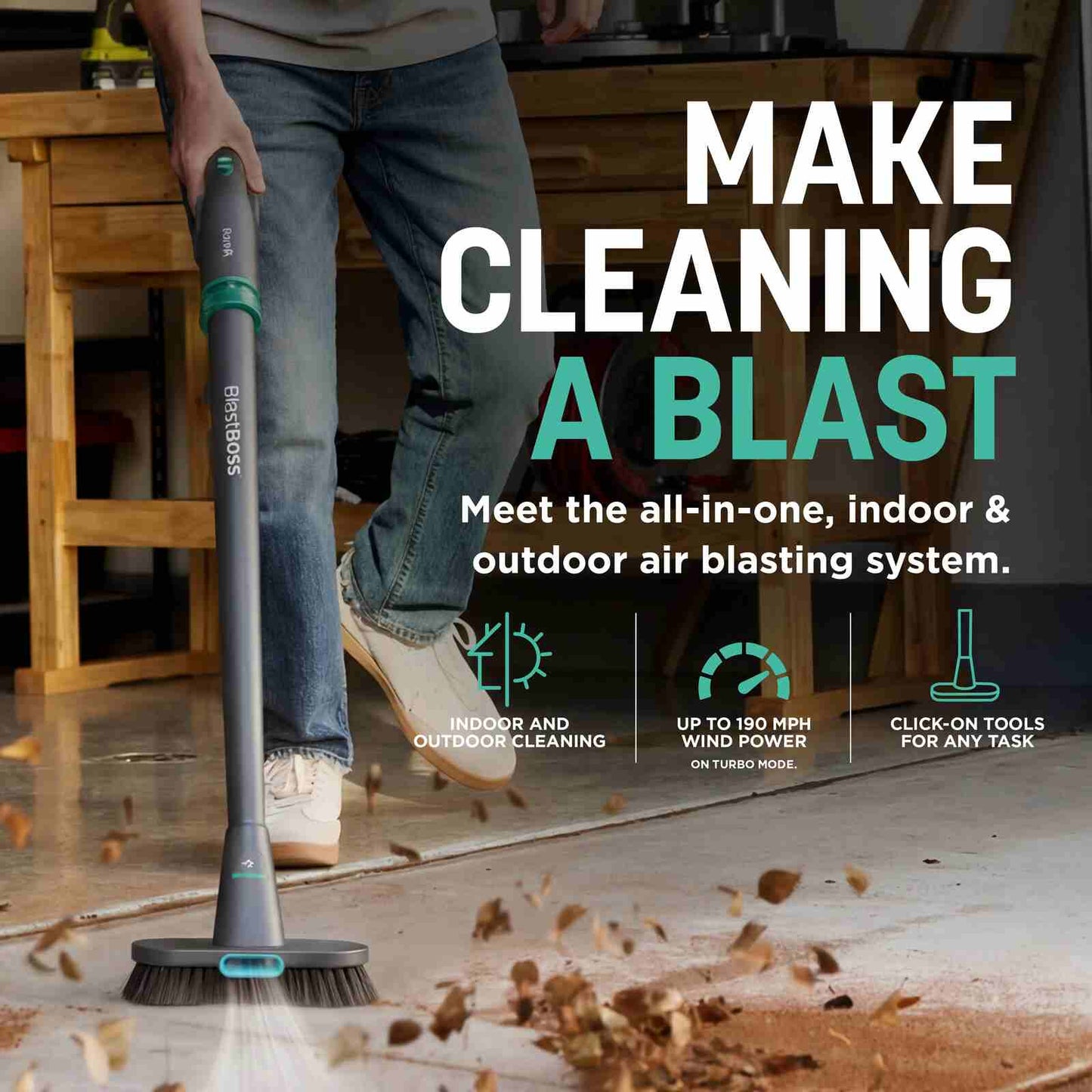 All-in-One Cordless Air Blaster & Sweep Blower