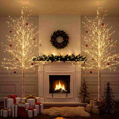 Warm LED Birch Tree Decor
