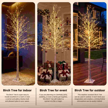 Warm LED Birch Tree Decor