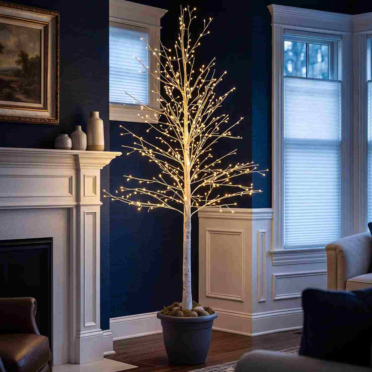 Warm LED Birch Tree Decor